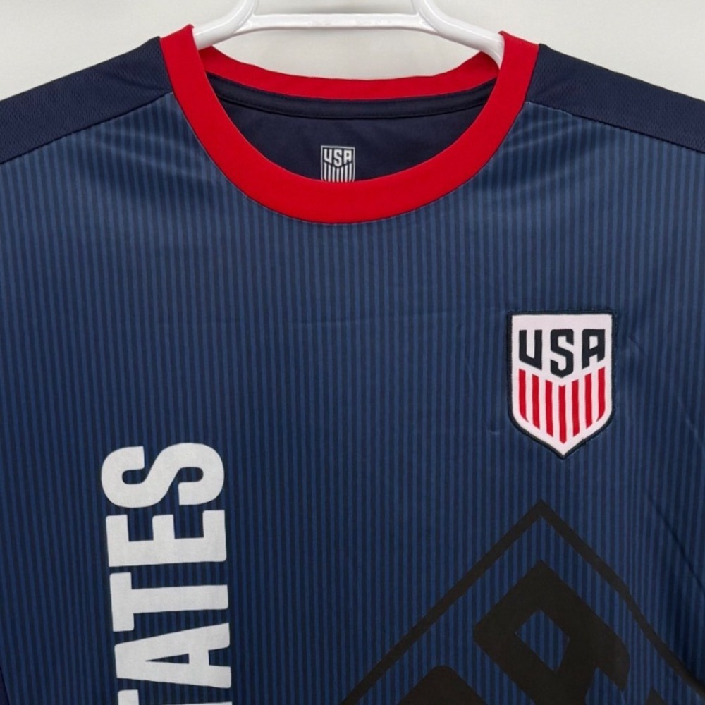 US Soccer Official Merchandise Jersey Mens XL Navy Blue Pinstripe USMNT Shirt